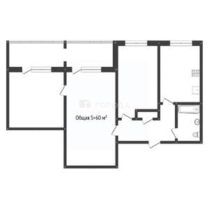3-к квартира, вторичка, 60м2, 1/10 этаж