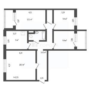 4-к квартира, вторичка, 78м2, 7/9 этаж