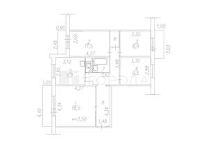 4-к квартира, вторичка, 78м2, 2/9 этаж