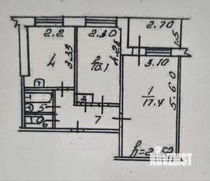 2-к квартира, вторичка, 44м2, 6/9 этаж
