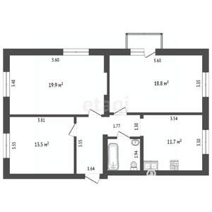 3-к квартира, вторичка, 75м2, 5/5 этаж