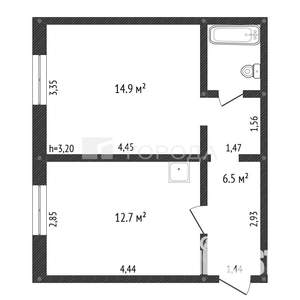 1-к квартира, вторичка, 31м2, 3/5 этаж