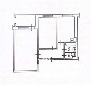 2-к квартира, вторичка, 47м2, 1/9 этаж