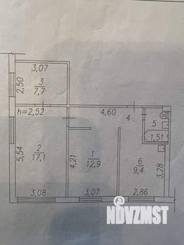 3-к квартира, вторичка, 57м2, 1/9 этаж