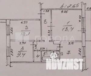 3-к квартира, вторичка, 64м2, 4/9 этаж