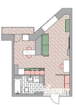 Студия квартира, вторичка, 30м2, 1/5 этаж