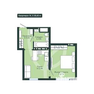1-к квартира, вторичка, 35м2, 5/12 этаж