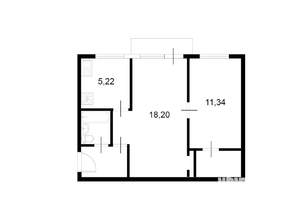 2-к квартира, вторичка, 45м2, 3/5 этаж