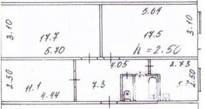 3-к квартира, вторичка, 63м2, 3/5 этаж