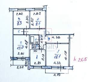 4-к квартира, вторичка, 77м2, 6/9 этаж