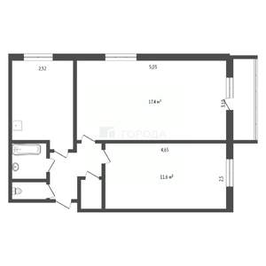 2-к квартира, вторичка, 44м2, 2/9 этаж