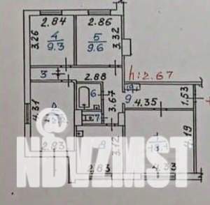 4-к квартира, вторичка, 77м2, 1/10 этаж