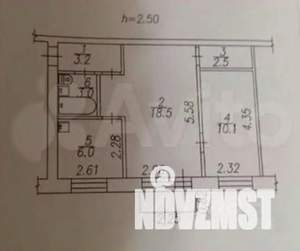 2-к квартира, вторичка, 45м2, 4/5 этаж