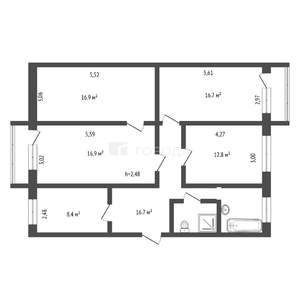 4-к квартира, вторичка, 96м2, 3/5 этаж