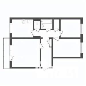 3-к квартира, вторичка, 64м2, 1/9 этаж