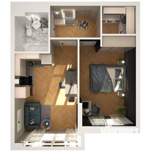 1-к квартира, строящийся дом, 44м2, 5/15 этаж