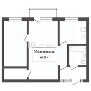 2-к квартира, вторичка, 44м2, 5/5 этаж