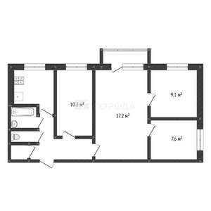 4-к квартира, вторичка, 60м2, 5/5 этаж