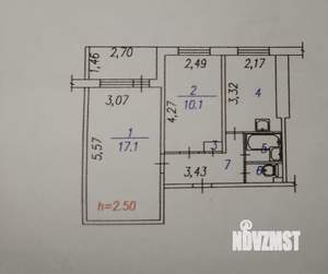 2-к квартира, вторичка, 44м2, 7/9 этаж