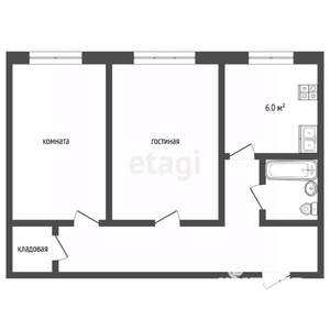 2-к квартира, вторичка, 46м2, 5/5 этаж