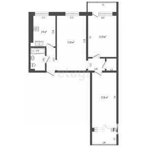 3-к квартира, вторичка, 60м2, 2/10 этаж