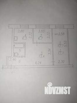 2-к квартира, вторичка, 45м2, 1/2 этаж