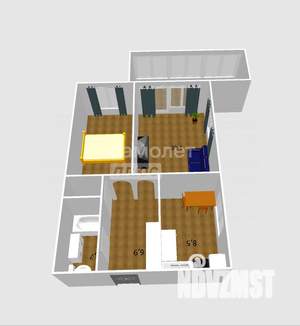 2-к квартира, вторичка, 47м2, 8/9 этаж