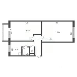 2-к квартира, вторичка, 47м2, 5/5 этаж