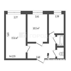 2-к квартира, вторичка, 42м2, 1/5 этаж