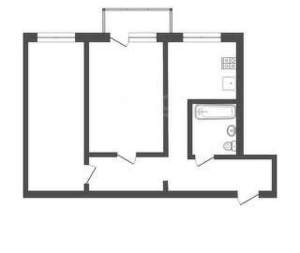 2-к квартира, вторичка, 43м2, 4/5 этаж