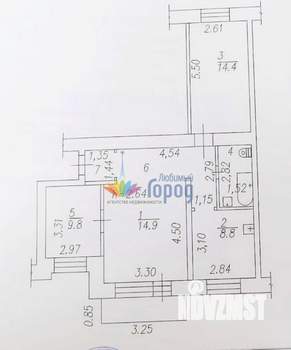 3-к квартира, вторичка, 62м2, 4/9 этаж
