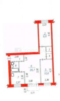 3-к квартира, вторичка, 55м2, 3/5 этаж