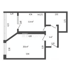 1-к квартира, вторичка, 48м2, 6/16 этаж
