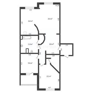 3-к квартира, вторичка, 126м2, 6/9 этаж