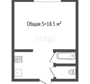 Студия квартира, вторичка, 19м2, 4/5 этаж