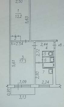 2-к квартира, вторичка, 44м2, 4/5 этаж