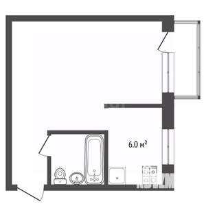 1-к квартира, вторичка, 29м2, 3/5 этаж