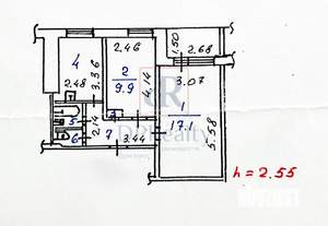 2-к квартира, вторичка, 43м2, 9/9 этаж