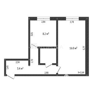 1-к квартира, вторичка, 35м2, 1/10 этаж
