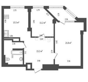2-к квартира, вторичка, 71м2, 3/20 этаж