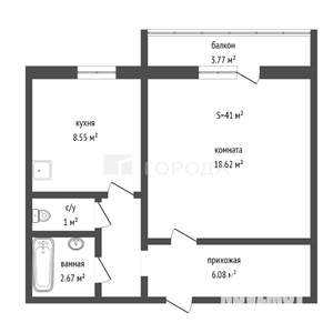 1-к квартира, вторичка, 40м2, 8/9 этаж