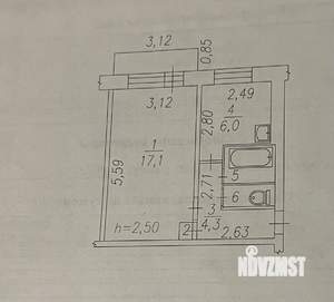 1-к квартира, вторичка, 31м2, 2/5 этаж