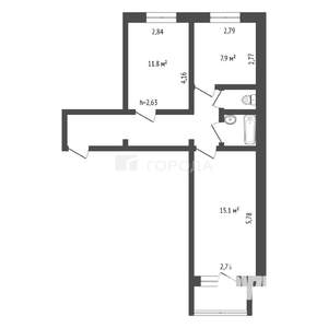 2-к квартира, вторичка, 51м2, 3/7 этаж