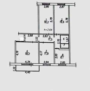 4-к квартира, сданный дом, 86м2, 10/10 этаж