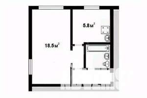 1-к квартира, вторичка, 32м2, 2/2 этаж