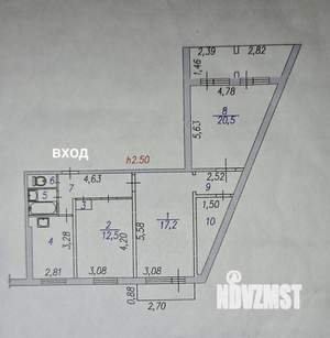 3-к квартира, вторичка, 77м2, 8/9 этаж