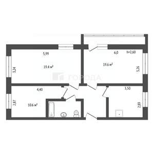 3-к квартира, вторичка, 72м2, 9/9 этаж