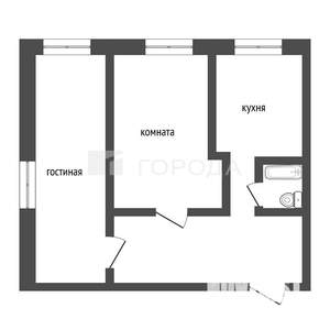 2-к квартира, вторичка, 48м2, 1/5 этаж