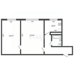 2-к квартира, вторичка, 44м2, 3/5 этаж