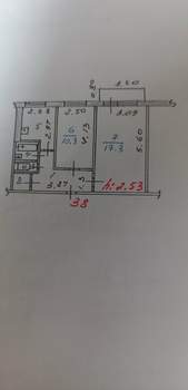 2-к квартира, вторичка, 45м2, 3/5 этаж